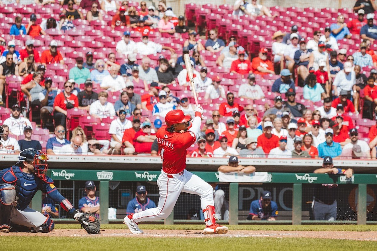 Santiago Espinal hitting it out to left field | Cincinnati Reds vs. Atlanta Braves | Sept. 19, 2024