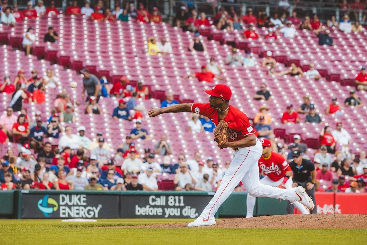 Yosver Zulueta pitching during the top of the fifth inning | Cincinnati Reds vs. Atlanta Braves | Sept. 19, 2024