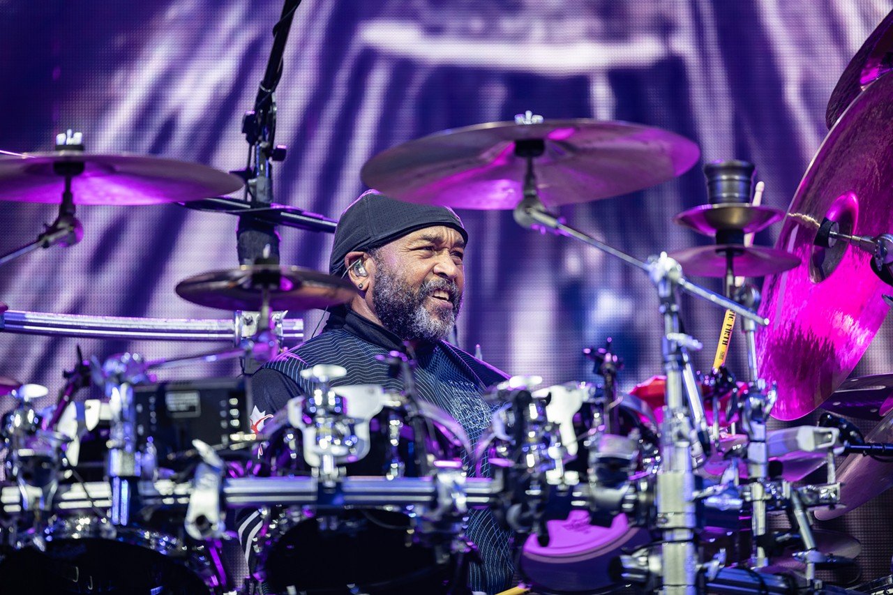 Lead drummer for the Dave Matthews Band, Carter Beauford, plays at Ruoff Music Center on Friday, June 28, 2024.