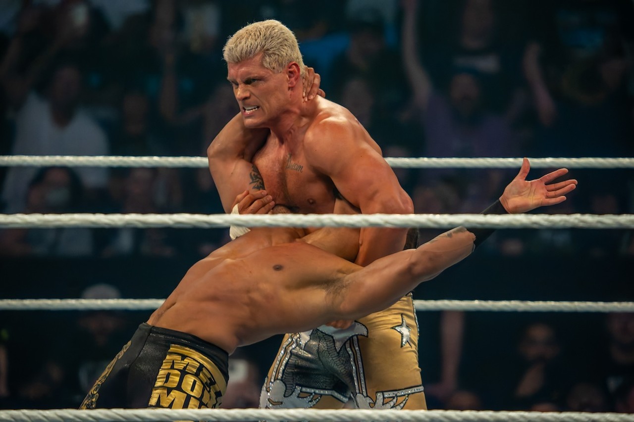 Cody Rhodes prepares to deliver his finisher, the Cross Rhodes | WWE Smackdown at Heritage Bank Center on April 26, 2024