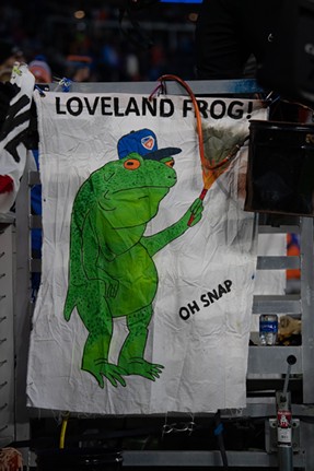 A Loveland Frogman flag in the Bailey | FC Cincinnati vs New York City FC | March 23, 2024