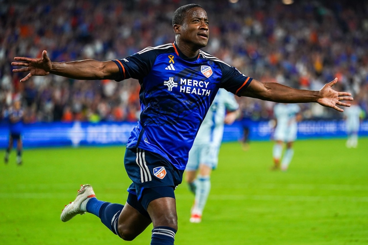 Sergio Santos with his signature celebration following scoring a goal for FCC | FC Cincinnati vs. CF Montreal | Aug. 31, 2024