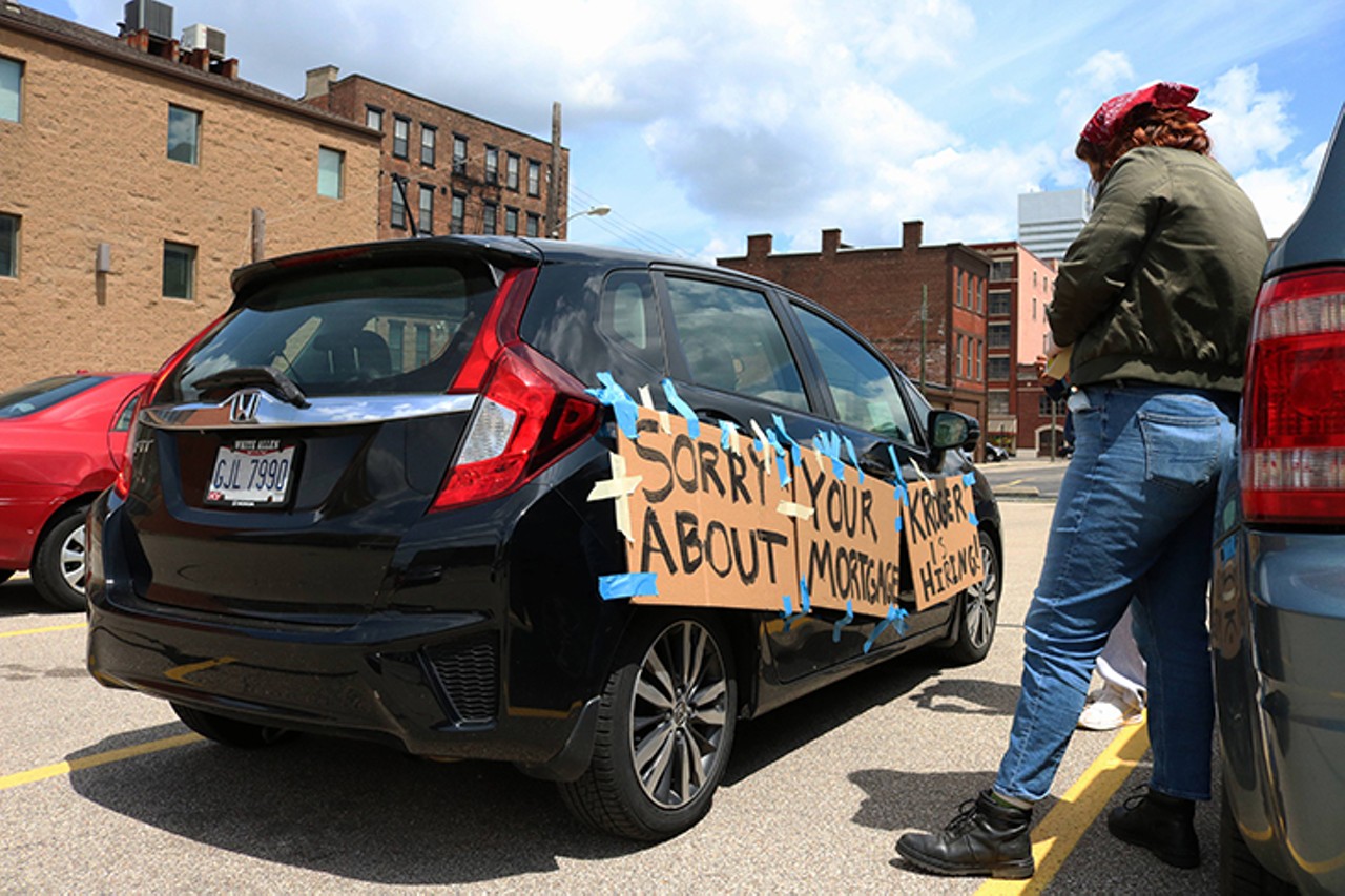 Photos from Cincinnati Tenants' Union Car Protest at City Hall