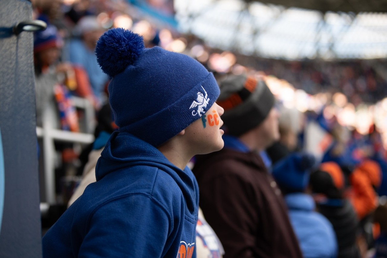 A young FCC fan showing his disagreement with an officiating decision - FC Cincinnati vs D.C. United 3/10/2024