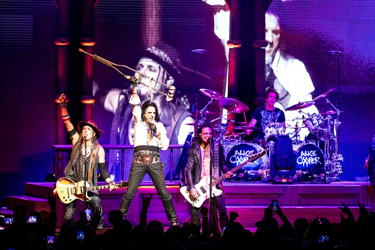 Alice Cooper performing at Riverbend Music Center on Sept. 13, 2023.