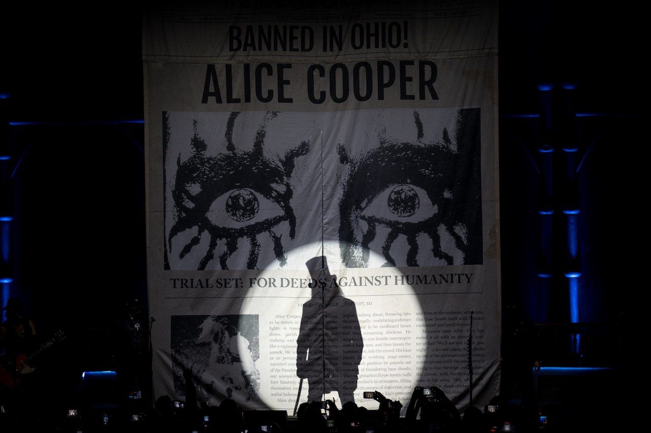 Alice Cooper performing at Riverbend Music Center on Sept. 13, 2023.