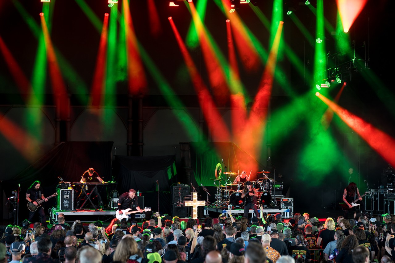 Ministry performing at Riverbend Music Center on Sept. 13, 2023.