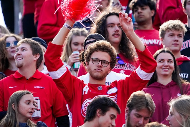 UC students cheer during the game | University of Cincinnati Bearcats vs. Iowa State Cyclones | Oct. 14, 2023