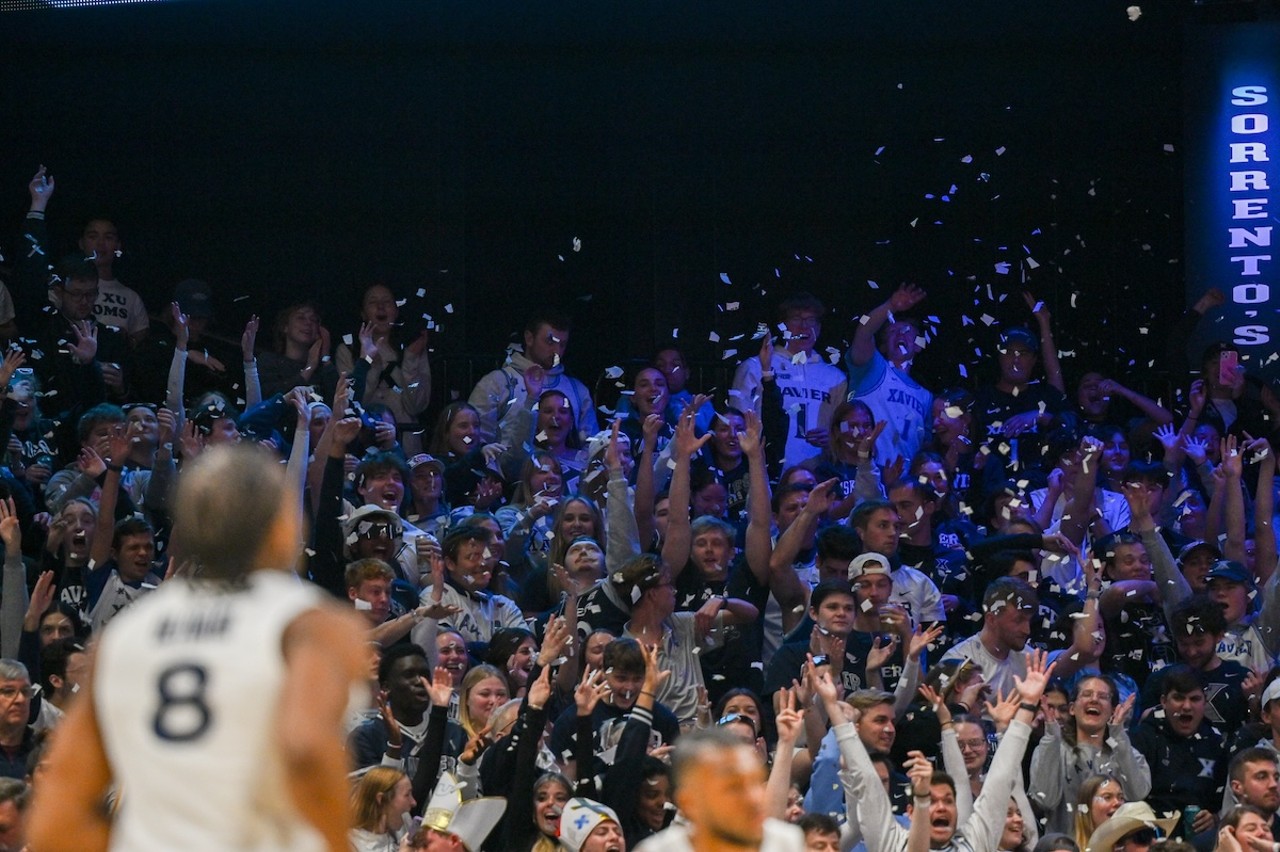 Xavier student section celebrates after first three-point shot | Xavier vs. Marquette | March 9, 2024