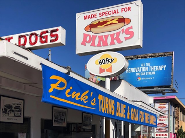 Pink's Hot Dogs and Skyline have made a friendly wager on the Super Bowl.
