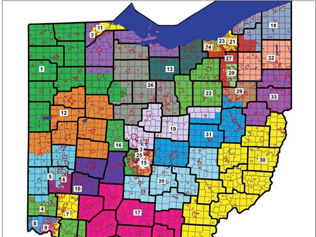 The Republican majority’s four-year Ohio Senate map.