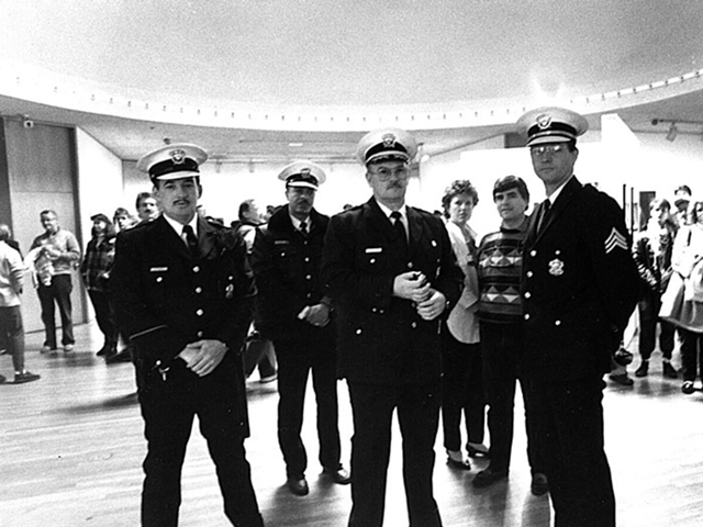 Cincinnati police officers at the CAC in 1990