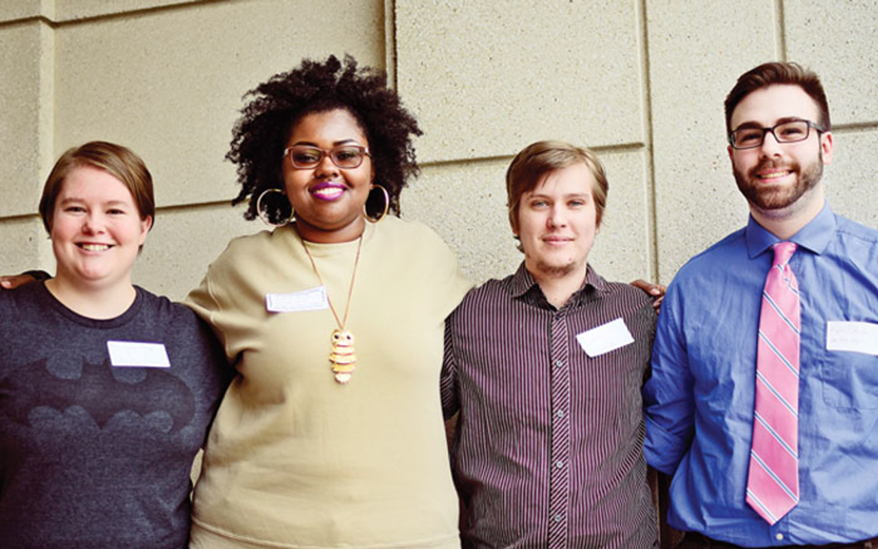 Morgan Clapp, Sophonie Bazile, Samuel Barrons and Kyle Shupe of UC’s WGSS department