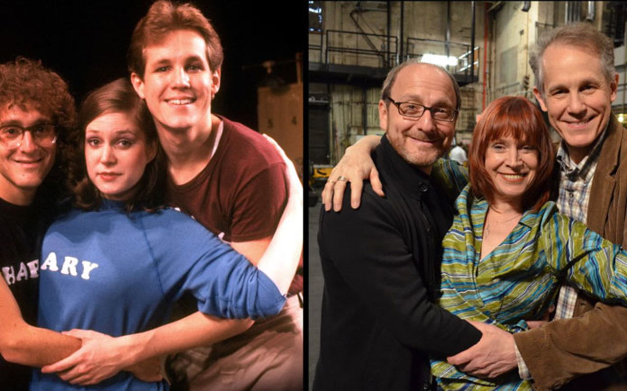 The original cast of Stephen Sondheim’s "Merrily We Roll Along" — Lonny Price, Ann Morrison, and Jim Walton — then, and now.