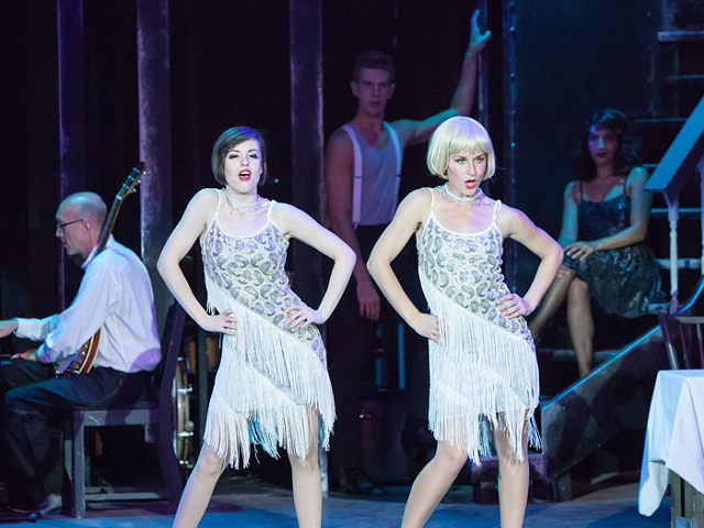 Alex Caldwell as Velma Kelly and Hannah Gregory as Roxie Hart in 'Chicago'