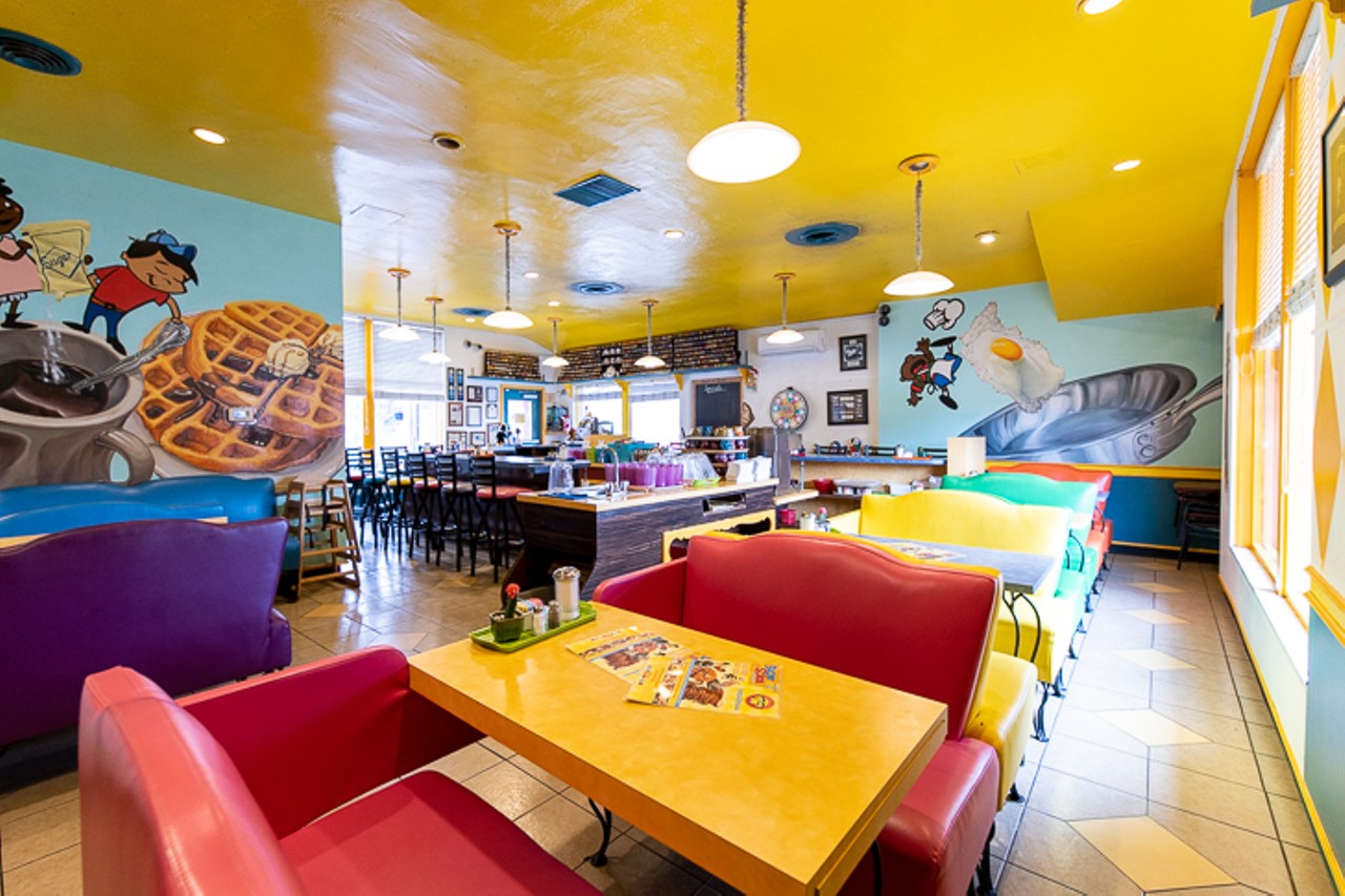 Colorful tables inside Sugar n' Spice