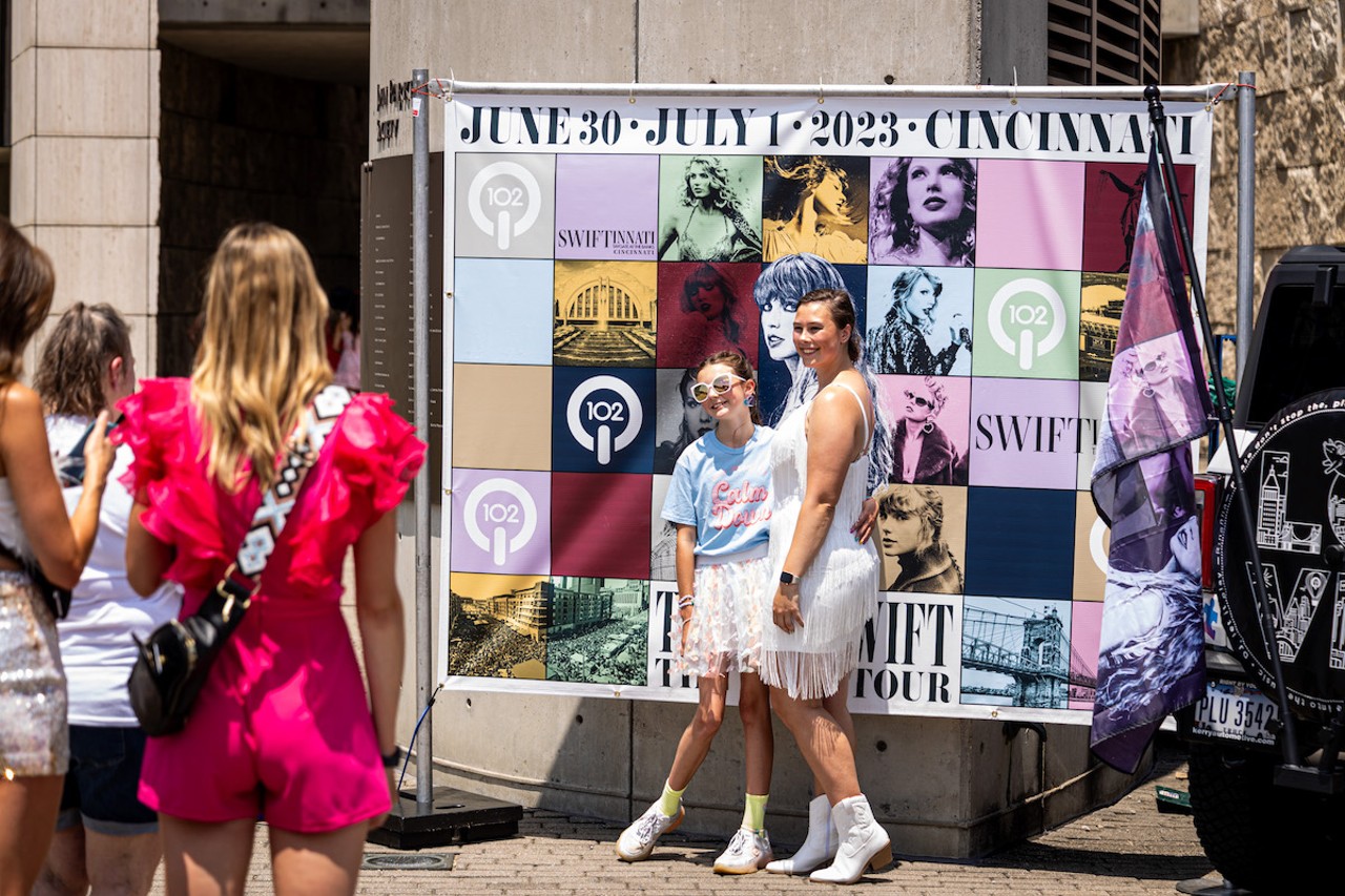 Swifties at The Banks ahead of Taylor Swift's June 30 performance at Paycor Stadium