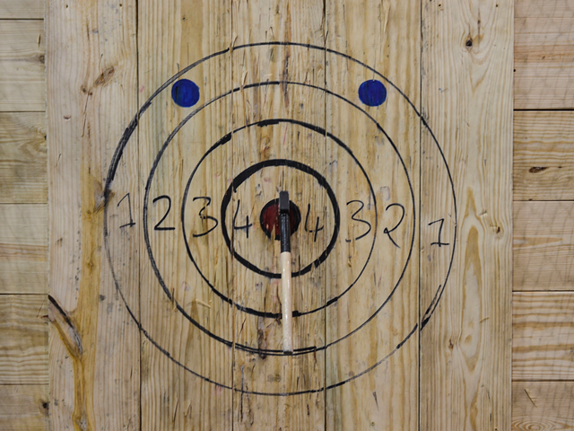 Axe-throwing is a fun experience-based bar activity.
