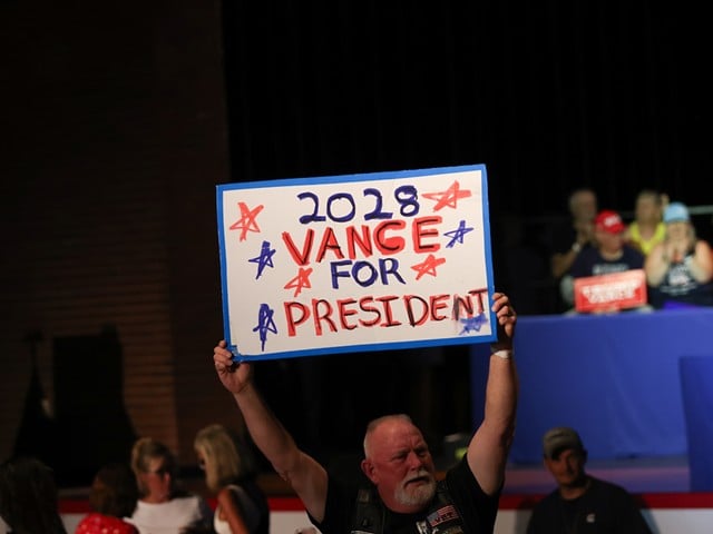 J.D. Vance held a rally at Middletown High School on July 22, 2024.