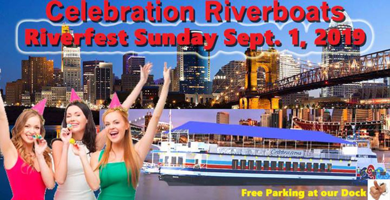 Celebrations Riverboats Riverfest Cruise
Set sail along the river to see the fireworks on the Celebrations Riverboats Riverfest Cruise. This boat ride is complete with an all-you-can-eat buffet dinner and open bar. Speakers on board will play the WEBN broadcast so you won&#146;t miss out on the show&#146;s full experience. 4:30-11 p.m. Sunday. $196.10. Celebration Riverboats Co., 848 Elm St., Ludlow. 
Photo via Facebook.com/CelebrationsRiverboats