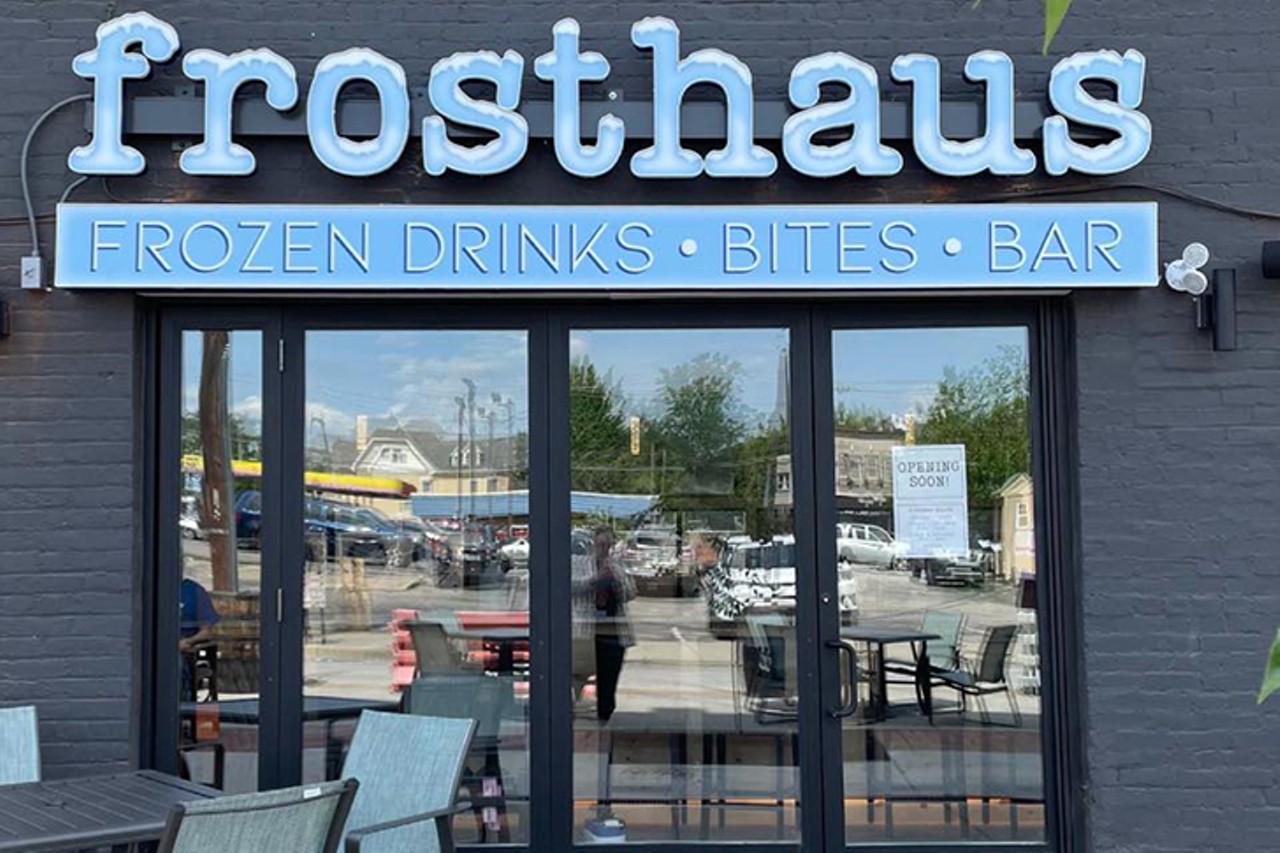 Frosthaus
115 Park Place, Covington
Frosthaus &#151; located next to German-style spaghetti eis cream shop Eishaus &#151; offers a slew of frozen delights, specifically booze-infused slushies. Opt for the rainbow-hued Cov Sunset, with mango, strawberry and mojito; or the Fros&eacute; + Cream, with ros&eacute; wine, vodka and ice cream. They also offer non-alcoholic frozen drinks, German-inspired salads and sandwiches, macaroni and cheese and flatbreads. 
Photo: Facebook.com/FrosthausCov