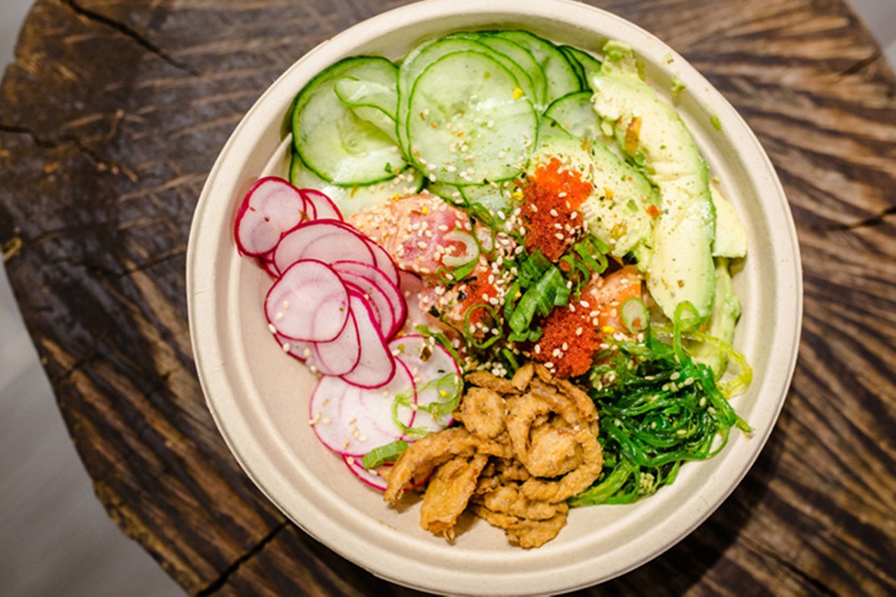 8. Poke Hut
1509 Race St., Over-the-Rhine
&#147;Poke Hut is my go-to guilt-free dinner when I want to treat myself without regrets. I think the beauty of Poke Hut is the ease at which you can create a healthy meal, or spruce it up with one or two things that might make it a little less healthy (without making you feel too guilty about it). The bubbles teas and drinks are also delightful. This past experience, I ordered a lemonade drink (I cannot remember what it was called). You could tell that it was fresh and not some store-bought lemonade. It was sweet and cold and super refreshing on a very hot day. As far as the bowls, I've had so many different combinations of toppings and it has always been delicious. One of my favorite toppings is the seaweed salad... SO delicious (even if it always gets awkwardly stuck in your teeth). The price is right and the food is delicious...I'll definitely be snagging some more Poke Hut again soon!&#148;&#151; Tyler M. 
Photo: Hailey Bollinger