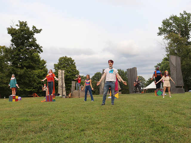 A photo from The Carnegie's outdoor production of "Godspell" at Pyramid Hill Sculpture Park