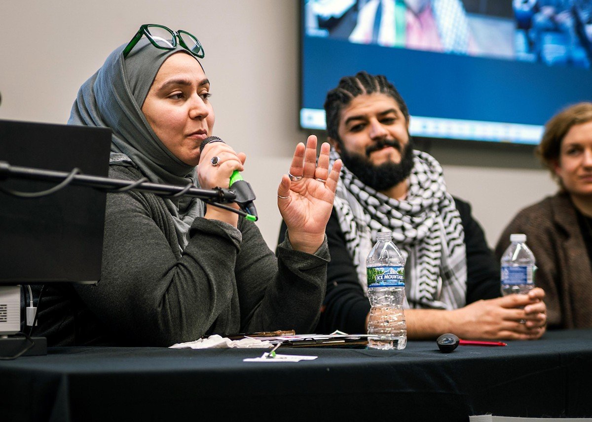 Tala Ali (left) and Sammy Ali (right) at the “Beyond-Borders: Navigating Palestinian Perspectives” panel on Jan. 24.