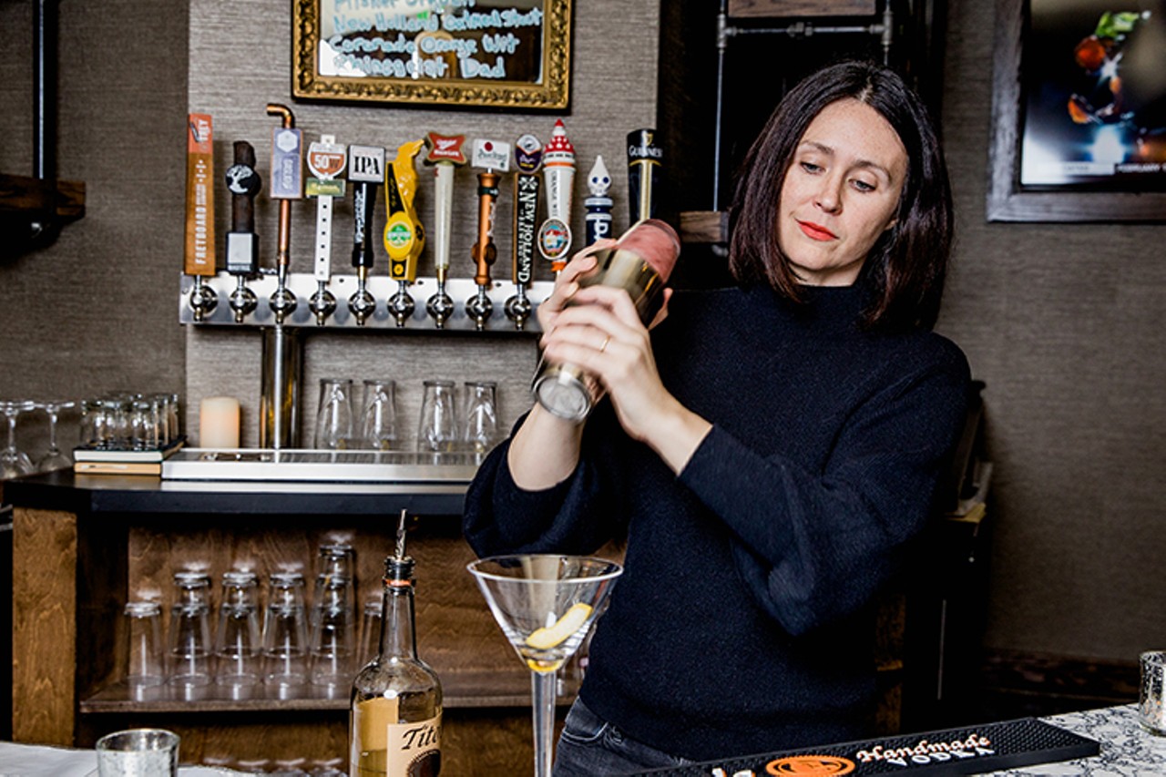 Bar manager preparing the Fahrenheit 451 cocktail
Photo: Hailey Bollinger