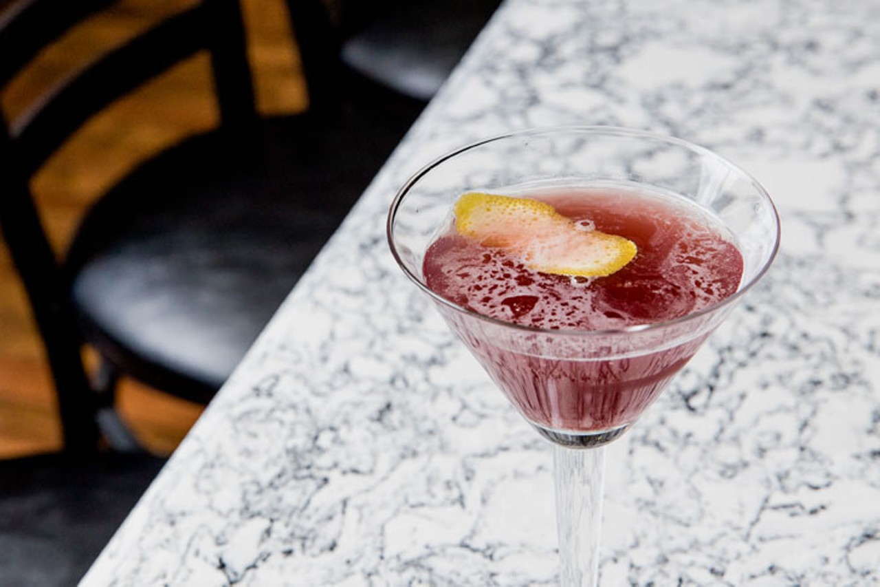 The Fahrenheit 451 (pomegranate-infused vodka, honey syrup, Moroccan bitters)
Photo: Hailey Bollinger