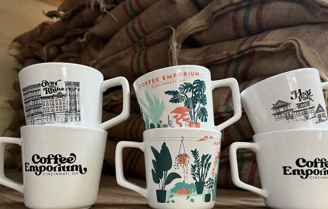 Coffee mugs at Coffee Emporium
$14.95-17.95 | 3316 Erie Ave., Hyde Park | 110 E. Central Parkway, Over-the-Rhine
Cincinnati is home to a plethora of talented coffee roasters and shops, so it's almost impossible to pick one as a favorite to recommend for this Gift Guide. And while Coffee Emporium's coffee and tea blends are excellent presents, their coffee mugs cannot be overlooked as a beautiful and thoughtful option, too. Whether you choose the classically illustrated Hyde Park or Over-the-Rhine mugs to rep your favorite location, or you go for a beloved Charley Harper version, these mugs are a delightful gift that can be used over and over for years to come. You can even gift the mug as a standalone gift or use it to hold packaged coffee beans, chocolates or treats that fill Coffee Emporium's shelves all year, with even more available during the holiday season.