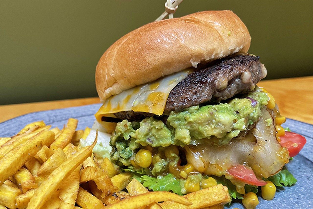 LALO
26 W. Court St., Downtown
THE MEXI QUESO BURGER: A beef patty, topped with corn relish, chunky guacamole, onions, lettuce and Lalo&#146;s queso sauce on a challah bun.