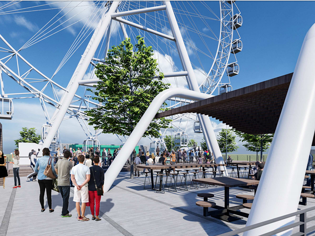 A rendering of the new permanent SkyStar wheel