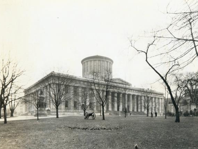 This photograph of the Ohio Statehouse in Columbus, Ohio, was taken in the winter of 1931.
