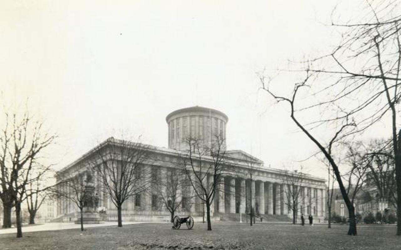This photograph of the Ohio Statehouse in Columbus, Ohio, was taken in the winter of 1931.