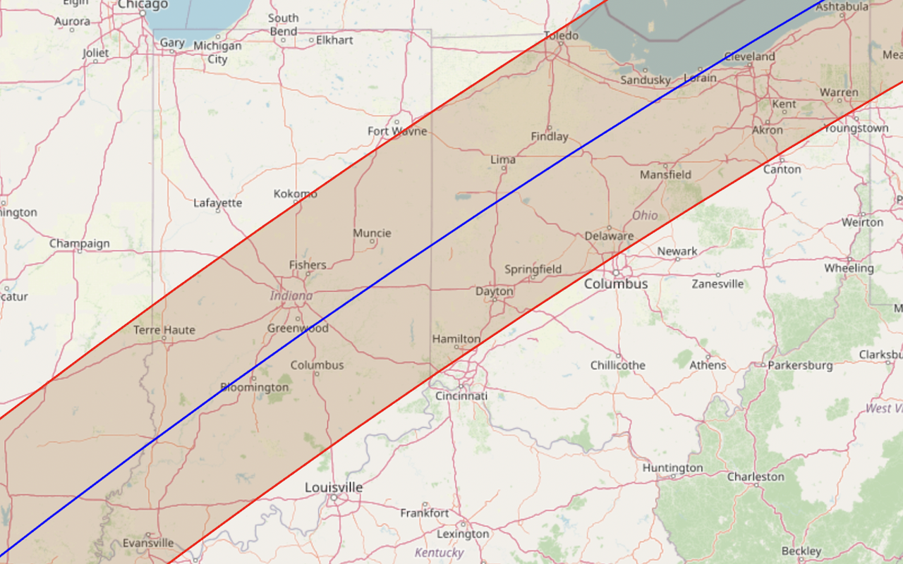The center line of the April 2024 total solar eclipse will be just a short drive from Cincinnati.