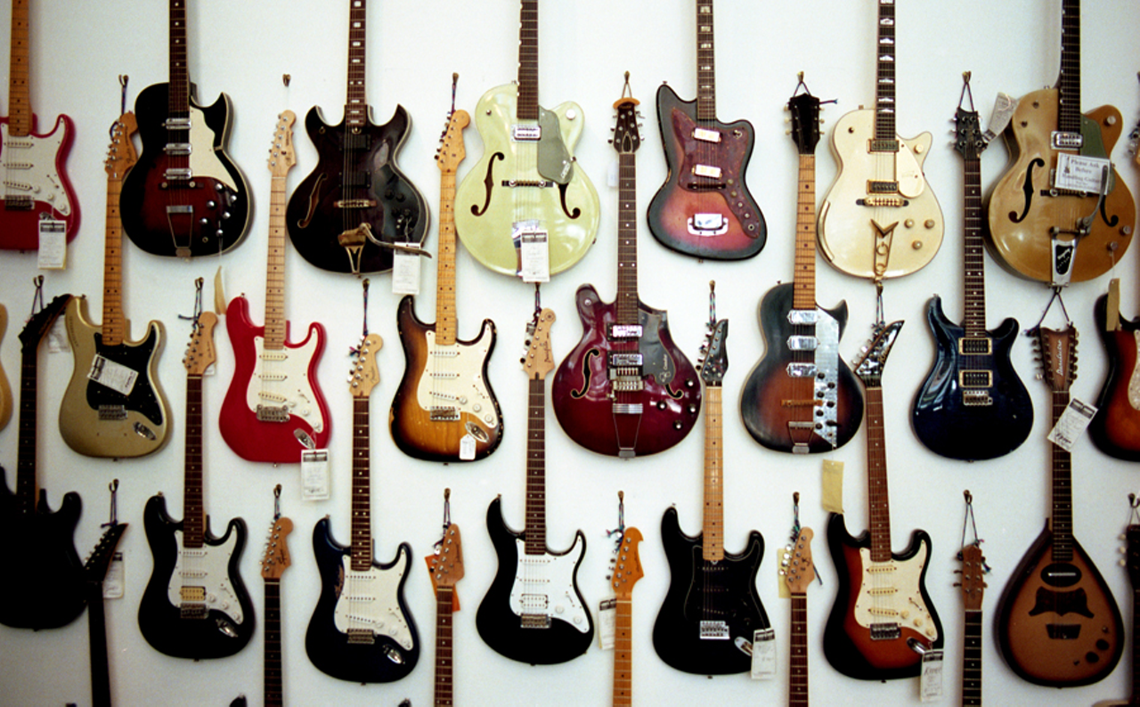 The Guitar Wall at Herzog Music