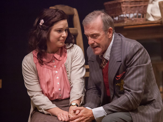 Courtney Lucien (Anne) and Barry Mulholland in "The Diary of Anne Frank"