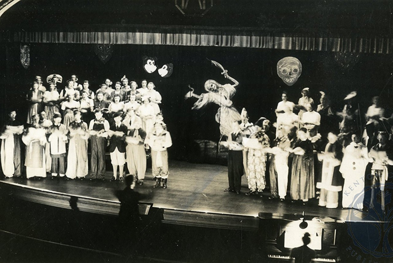 Covington, date unknown
"Unknown Halloween Production at Mother of God gym."