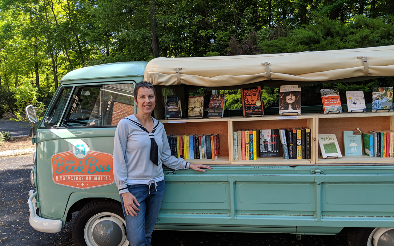 Melanie Moore and her Book Bus