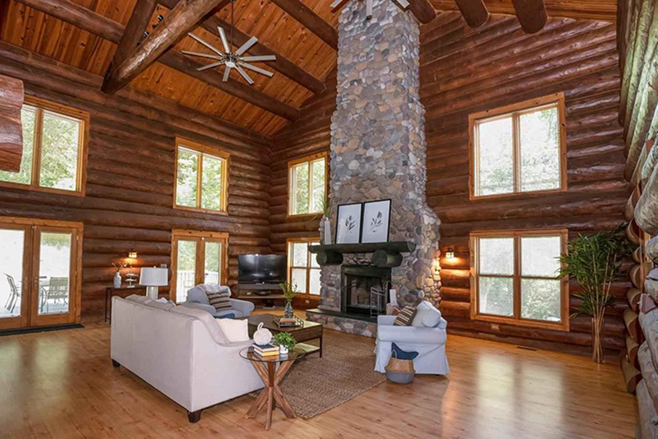 This West Side Log Cabin Boasts Scenic Views of the Ohio River