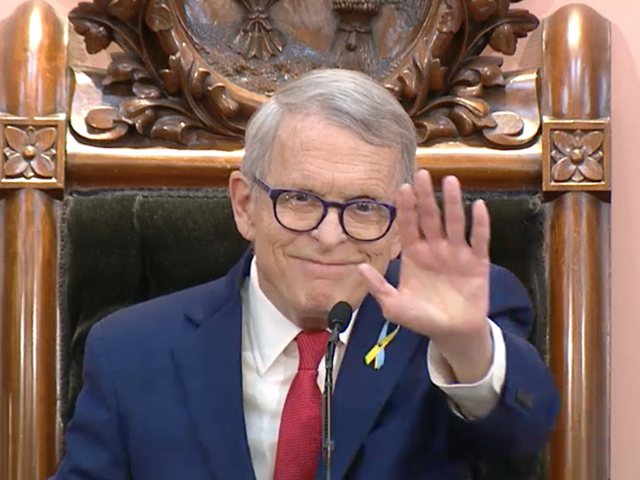 Ohio Gov. Mike DeWine delivers the "State of the State" address on March 23, 2022.