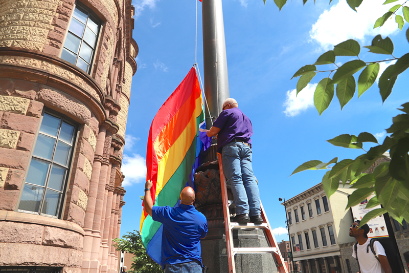 The City of Cincinnati flew a pride flag this year during Pride Week. - Nick Swartsell