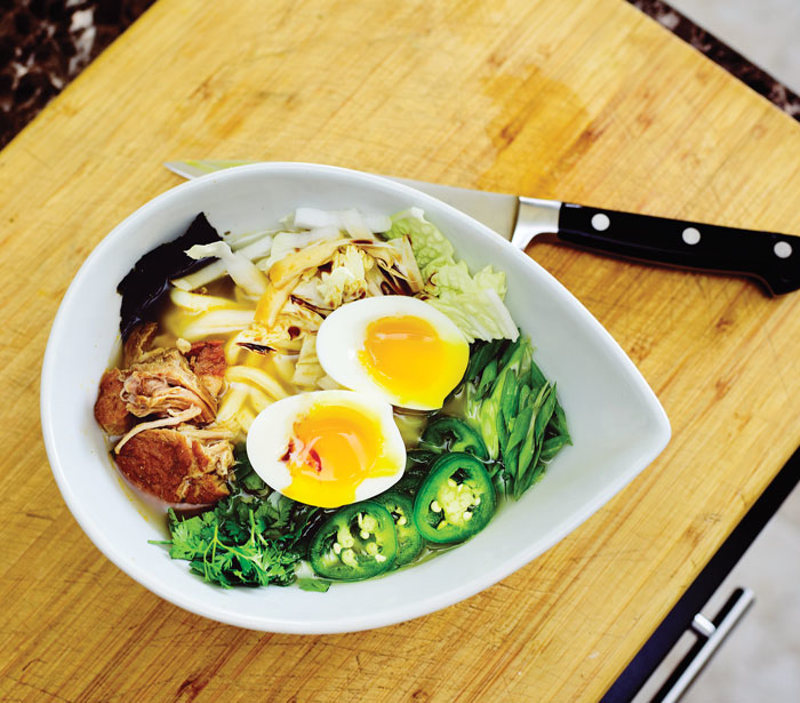 Chef Kyle Roberts turns instant ramen into a fancy meal. - Photo: Jesse Fox