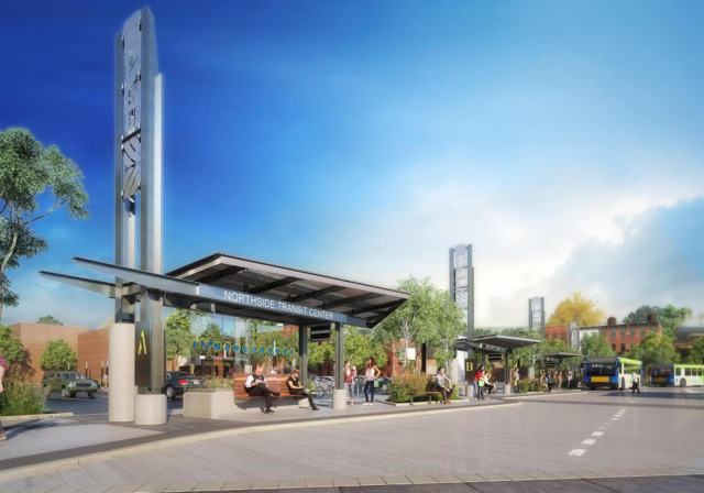 A rendering of the coming Northside Transit Center - MSA Design