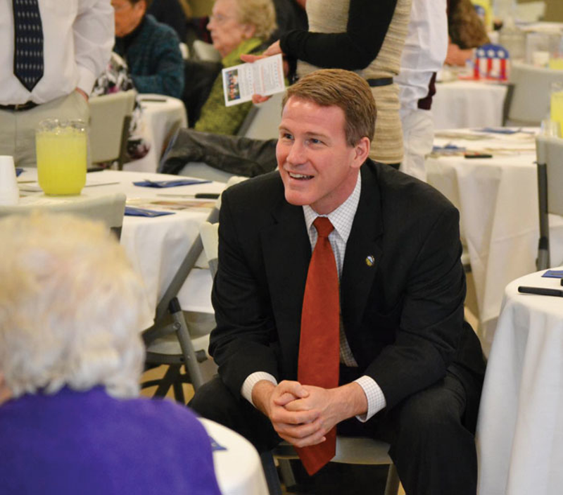 Ohio Secretary of State Jon Husted meeting some voters that he didn’t purge from the Ohio registration rolls. - Photo: Provided