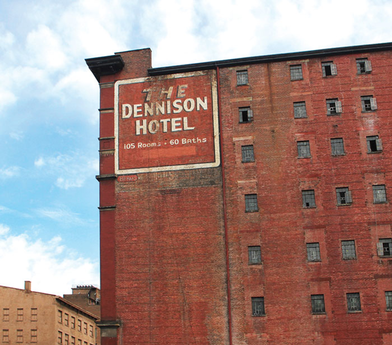 The Dennison Hotel, at 716 Main St., was designed by noted architect Samuel Hannaford.
