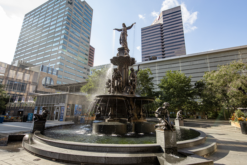 The Tyler Davidson Fountain — or "Genius of Water" — on Fountain Square downtown - Photo: Hailey Bollinger