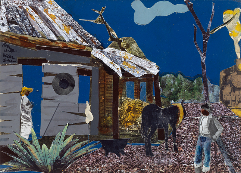 "Spring Fever, Everybody knows how much Jason likes Mabel" - Romare Bearden, (1911–1988), United States, Profile/Part I, The Twenties: Mecklenberg County, Spring Fever, 1978, collage on board, Garth Fagan Collection. © Romare Bearden Foundation/VAGA at Artists Rights Society (ARS), NY. Photo courtesy of Michael
