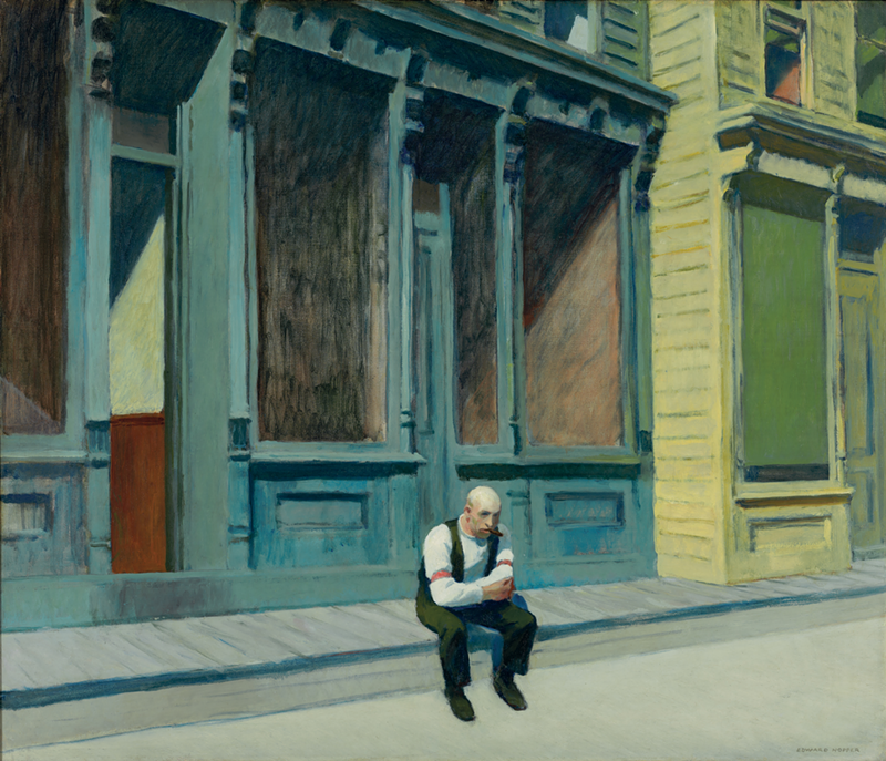 Edward Hopper, Sunday, 1926, oil on canvas, 29 x 34 in.,  acquired 1926. - The Philips Collection, Washington D.C.